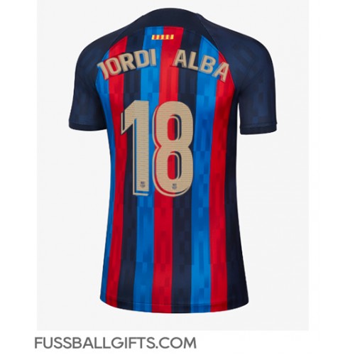 Barcelona Jordi Alba #18 Fußballbekleidung Heimtrikot Damen 2022-23 Kurzarm